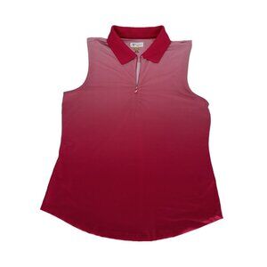 Greg Norman Golf Play Dry Women's Tank Top Size M Pink Ombre Sleeveless Zip
